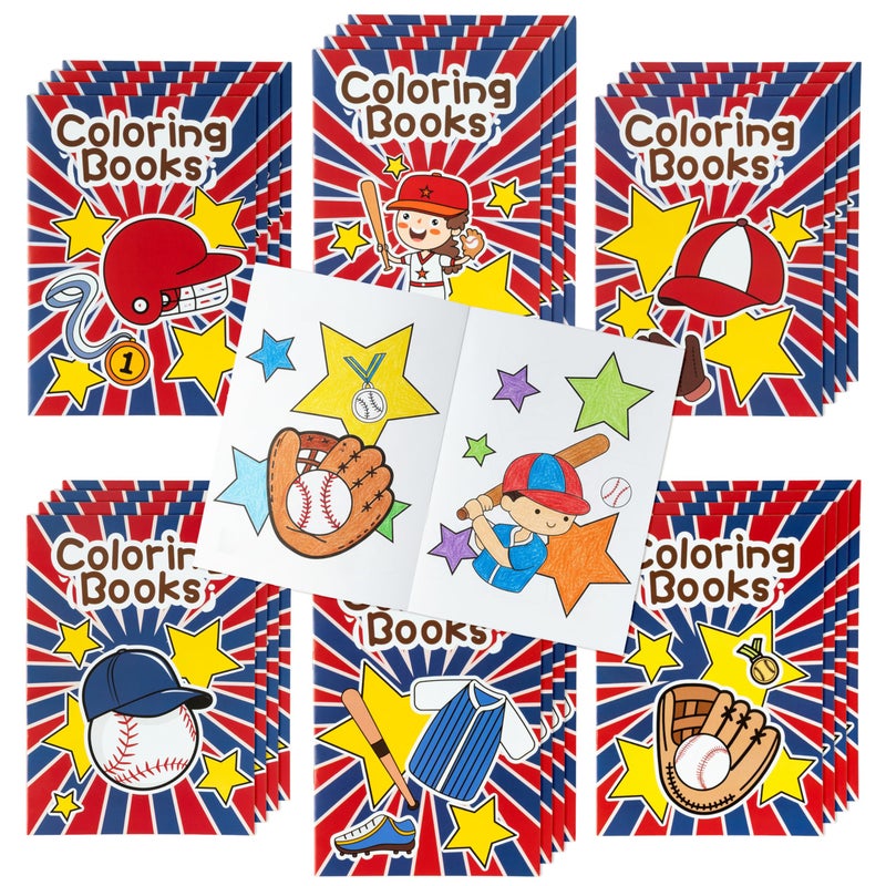 JAPBOR Baseball Coloring Books for Kids 24PCS Mini Baseball Themed Color Book Bulk Party Favors Sport Small Colouring Pages for Birthday Gifts Classroom Drawing Painting Game Goodie Bag Fillers - Image 3