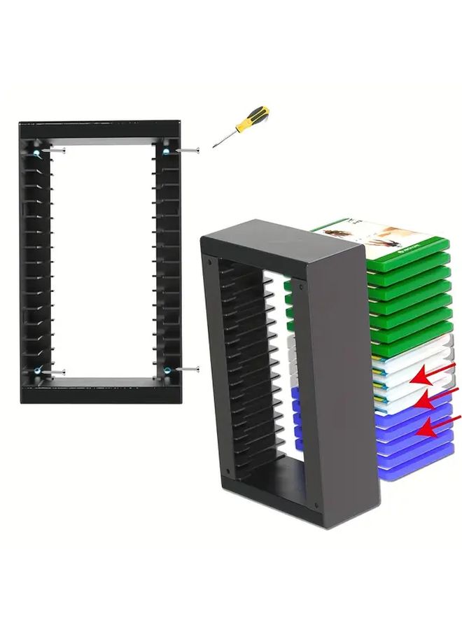 حامل برج تخزين بطاقات الألعاب لـ SN Switch PS5 PS4 Xbox Series (تركيب عمودي وأفقي وحائطي) - Image 2