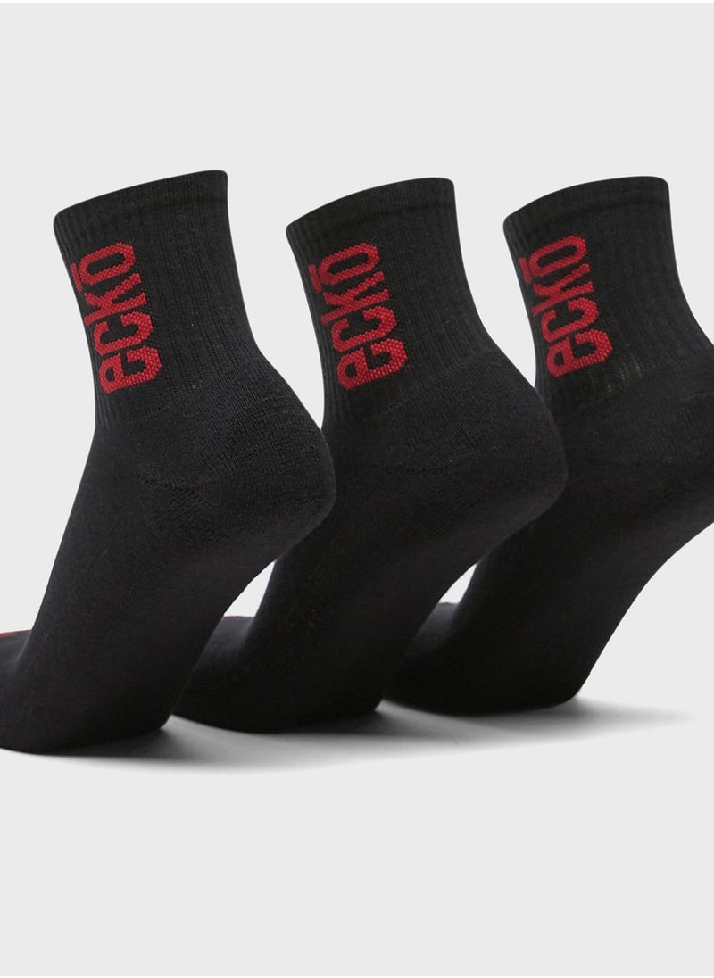 Ecko Unltd. - 3 Pack Logo Ankle Socks - Image 1