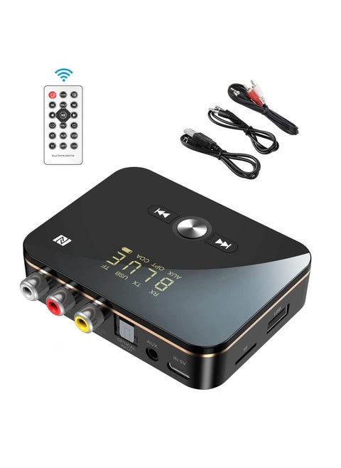 Bluetooth Audio Transmitter and Wireless Receiver Adapter for Music Streaming in Car, Home, TV, Stereo, and Speakers - Supports aptX Low Latency & HD Audio.