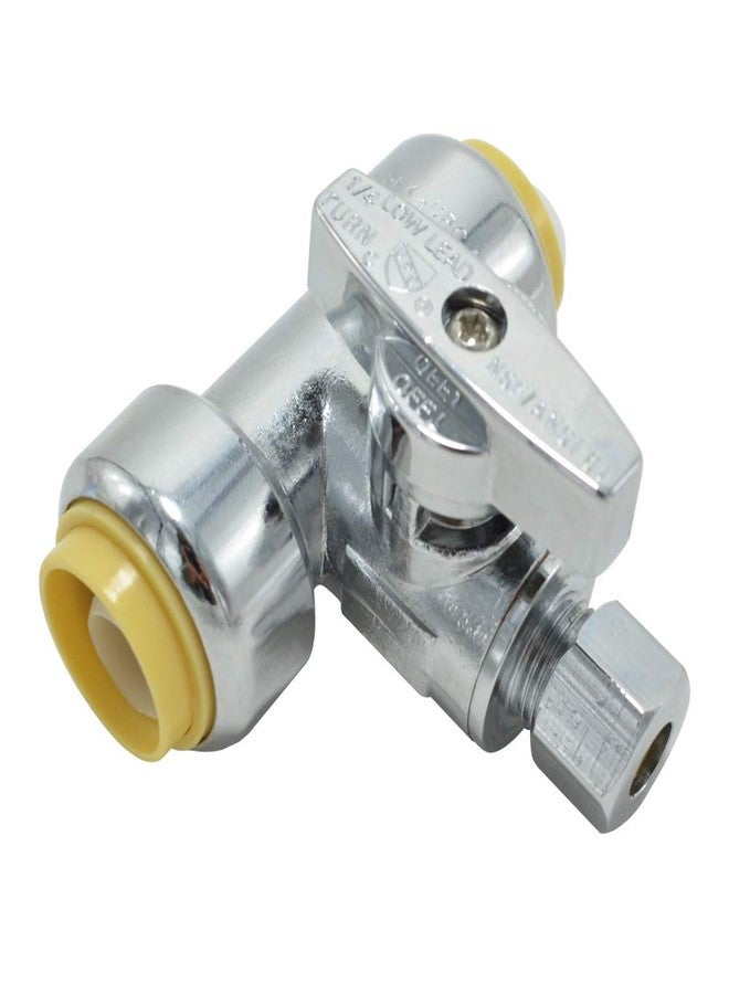 TT FLEX Service Tee Stop Valve, 1/2 Inch x 1/2 Inch x 1/4 Inch, 1/4 Turn, Compression Service Stop Fitting, Water Valve Shut Off, Push-to-Connect, PEX, Copper, CPVC, PE-RT - Image 1