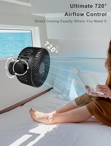 MAGOLFIN Magnetic Cruise Ship Approved Fan, 12000mAh Battery Operated Travel Fan with 5 Speeds, LED Lantern, Timer, Magnetically Sticks on Cabin Ceilings and Walls, Cruise Essentials 2026 - Image 5