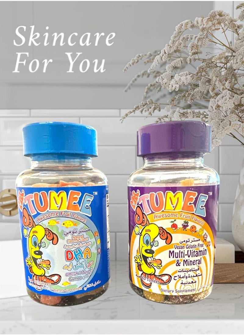 MR.TUMEE Dietary Supplement for Children and Adults Omega-3 + Multivitamin Chewable Dietary Supplement Gelatin Free Natural Flavors and Colors 60 Vitamins  - Image 1