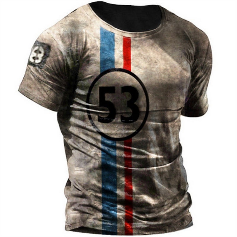 Printed T-Shirt Export Men'S Short-Sleeved Pullover T-Shirt 3D Digital Printed Short-Sleeved T-Shirt-Piece Drop Shipping - Image 1