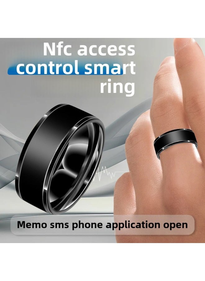 Generic - NFC Black Technology Ring Solar Multi-function Android Temperature Magic Ring Shaking Sound Network Red With Android Smart-Color:[waterproof Ring] Black No. 12 Finger Circumference 67.2mm - Image 1