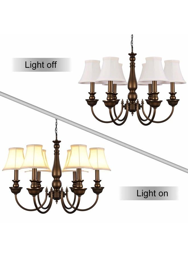 Wellmet Chandelier Shades, ONLY FOR CANDELABRA BULBS, Clip-on Fitter Lamp Shades, 3" X 6" X 5", 6 pcs Set - Image 4