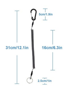 Oasisgalore 6 pcs Stretchy Coiled Lanyards for Keys Kayak Fishing Equipment Pliers Tools, Black  - Image 4