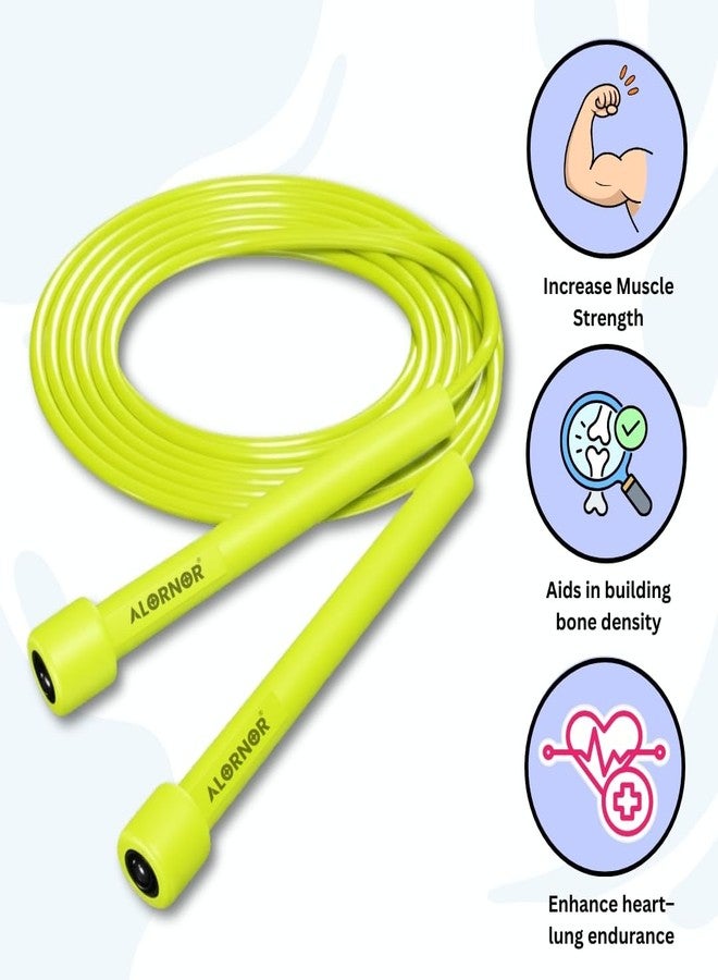 ALORNOR Skipping Rope for Men, Women and Children Jumping Rope With Adjustable Height Speed Skipping Rope for Exercise Workout, Gym, Sports, Fitness Adjustable Exercise Rope, Home Workouts. (Yellow) - Image 2