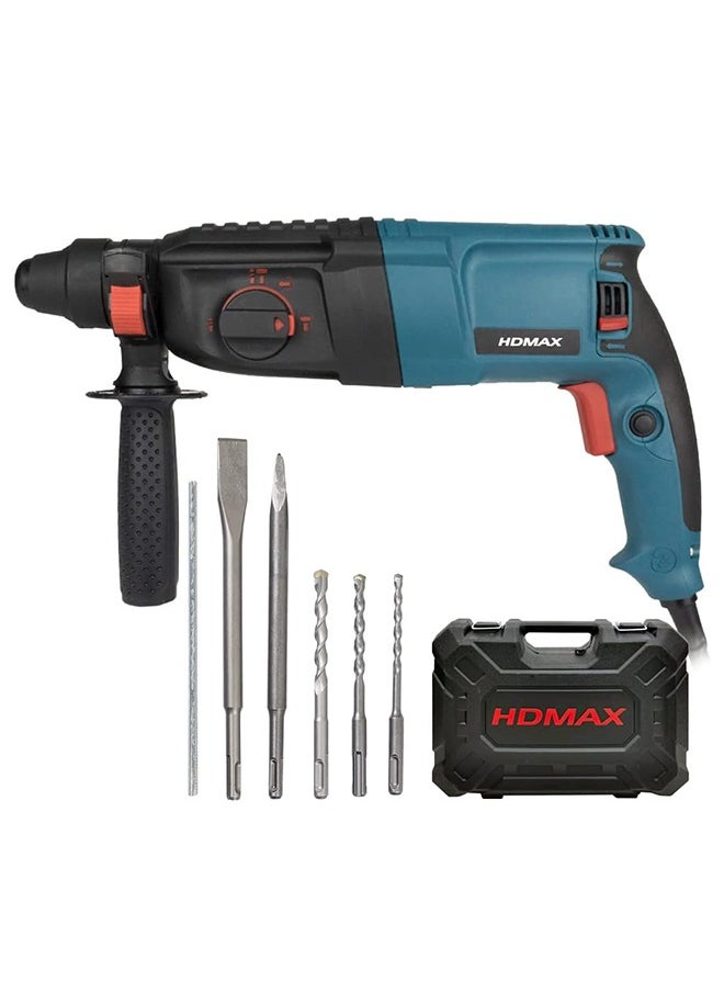 HDMAX Hdmax 800W Rotary Hammer Drill With 5 Pcs Drill and Chisels 28mm - 2603  - Image 1