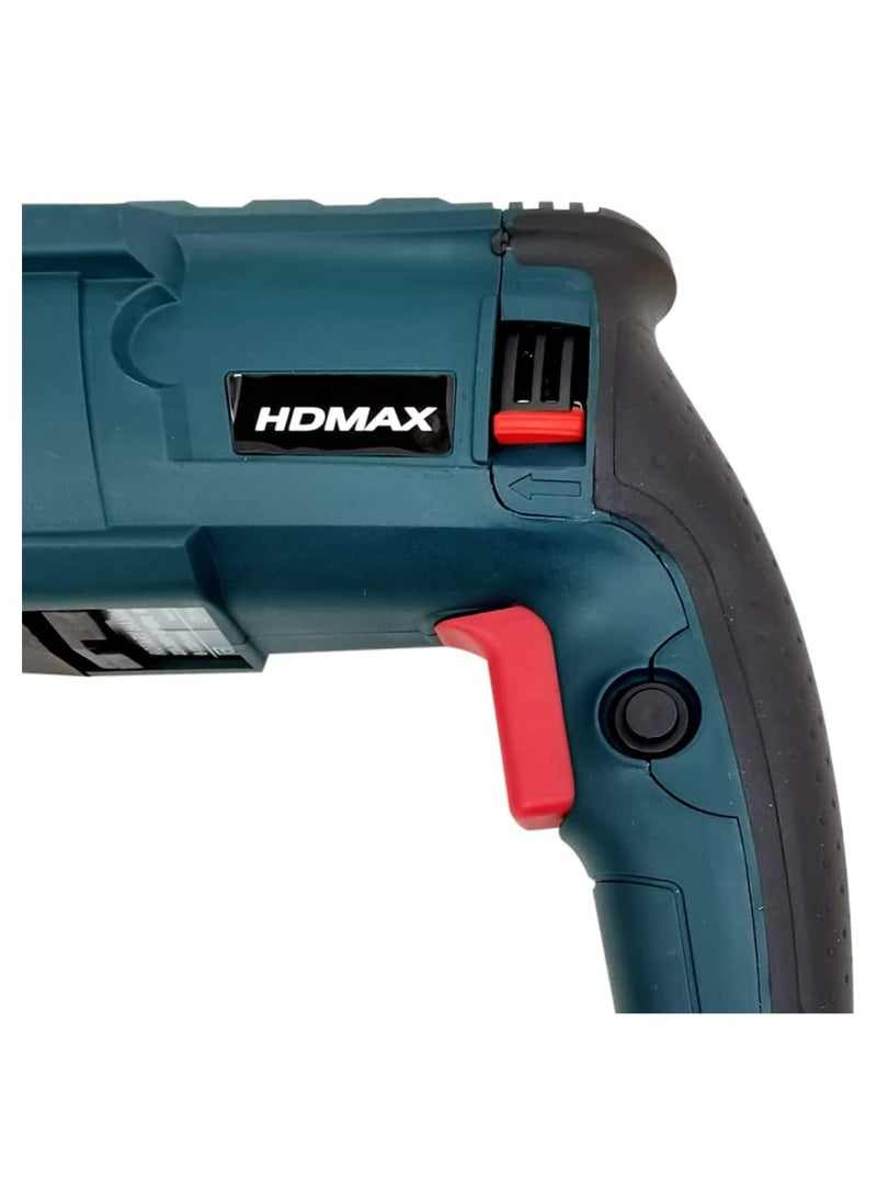 HDMAX Hdmax 800W Rotary Hammer Drill With 5 Pcs Drill and Chisels 28mm - 2603  - Image 4