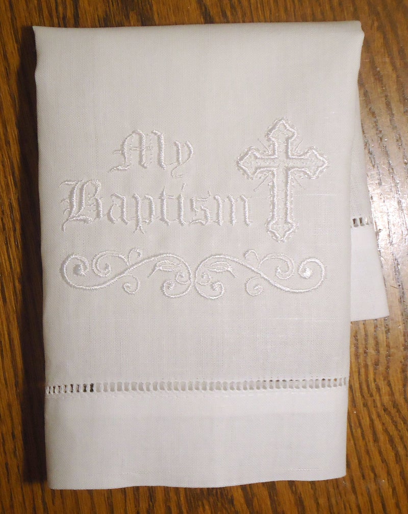 Integrity Designs Baby Baptism Cloth with White My Baptism - Image 1