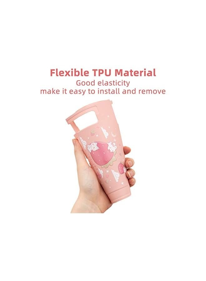 بروماس حافظة واقية متوافقة مع سويتش، غطاء حماية نحيف ناعم من مادة TPU متوافق مع وحدة تحكم نينتندو سويتش وجوي كون (أرنب الفراولة) [لعبة فيديو] [لعبة فيديو] - Image 5