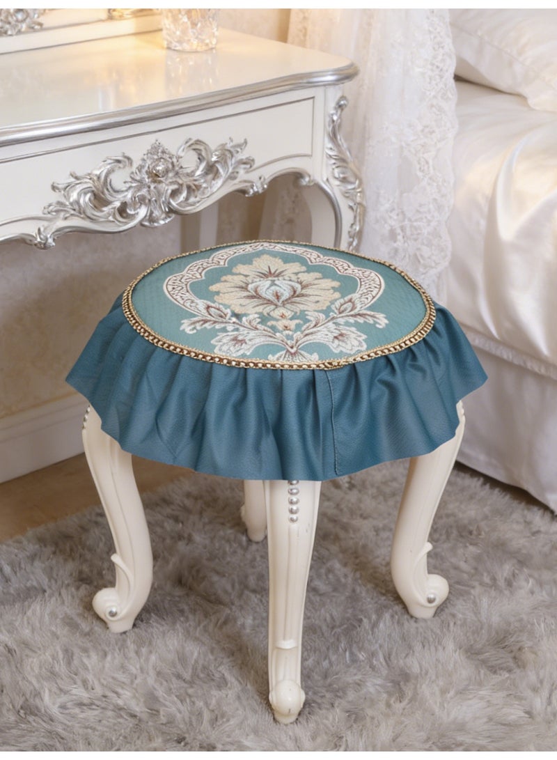 Round Dining Chair Pad Seat Cushion for Dressing Stool Kitchen Chair Non-Slip Washable Imitated Silk Jacquard Stool Pads for Bedroom Living Room Office, Diameter 30 cm - Image 2
