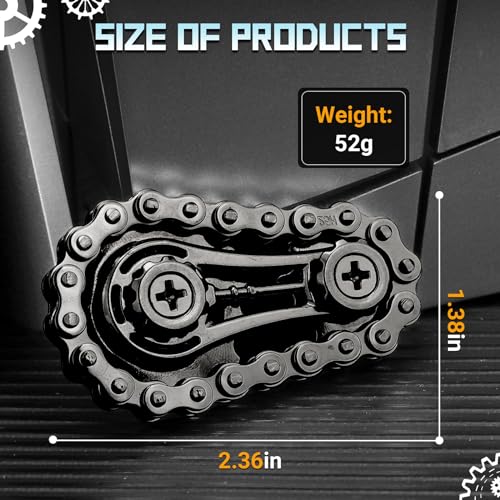 LNCOJOLM Cool Sprockets Fidget Bike Chain Hand Roller for Anxiety Relief Assemble Fidget Spinner Ring Toy for Gift Metal Fingertip Spinning Sensory Toy for Adult Kid 48 812 - Image 5