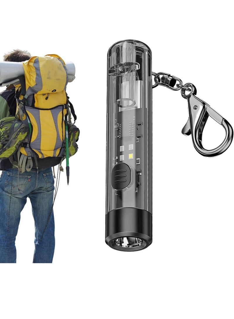 E-SMARTER Led Flashlight Keychain, Rugged Mini Rechargeable Pocket Flashlight, 2000 Lumens Keychain Toy for Kids, Led Keychain Torch Camping Lantern for Outdoors Illumination, Hiking, Emergency - Image 1
