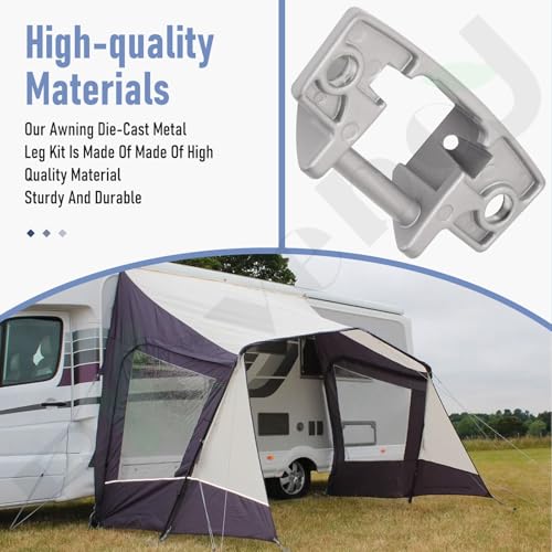 Braveboy RV Awning Mounting Brackets Replacement for DoMetic 3310811009M Diecast Foot SVC Kit 4453000044 3108708 RHA620 Awning Bottom Brackets Suit for Dometic AE Series 8300 8500 8700 9000 Awnings - Image 3