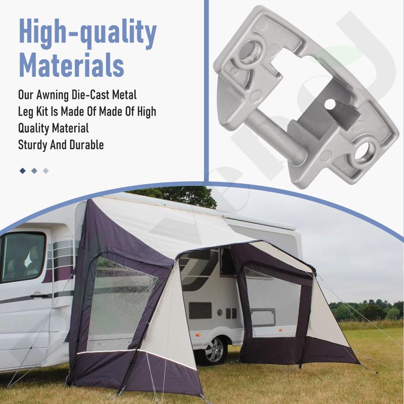 Braveboy RV Awning Mounting Brackets Replacement for DoMetic 3310811009M Diecast Foot SVC Kit 4453000044 3108708 RHA620 Awning Bottom Brackets Suit for Dometic AE Series 8300 8500 8700 9000 Awnings - Image 4