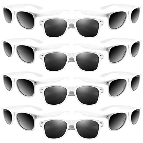 Morcheiong 12 Pack Party Sunglasses in Bulk for Birthday Summer Party Goody Bag Fillers Favors (White) - Image 1