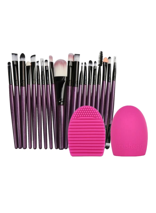 20-Piece Makeup Brush Set With Brush Cleaner Multicolour