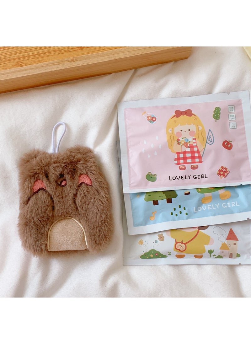 Generic Portable Mini Cute Warm Handbag Small Size Self Heating Warm Handbag Student Winter Hand Modern Simple Style 1# soft cute bear 