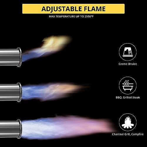 TBTEEK Powerful Propane Torch Head Sous Vide Grill Cooking Torch With Adjustable Flame Safety Lock Charcoal Torch Lighter for BBQ Searing Steak Creme Brulee Campfire Tank Not Included - Image 3