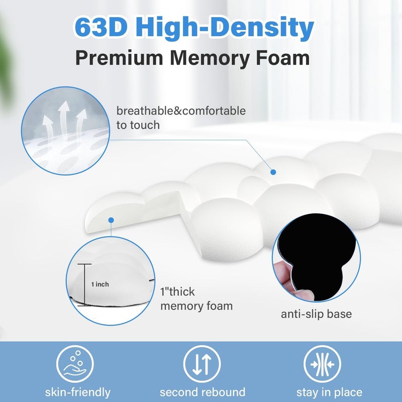 SAGREENY Cloud Keyboard Wrist Rest, 16.9" Extended Wrist Rest Ergonomic Memory Foam With Non-Slip Base For Typing Pain Relief, Office, Gaming, Computer, Laptop, Desk (White) - Image 4