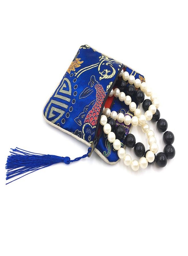 Vafon Aligle 24pc Chinese Silk Brocade Coin Purse Embroider Jewelry Bag Zipper Wallet Pouch - Image 4