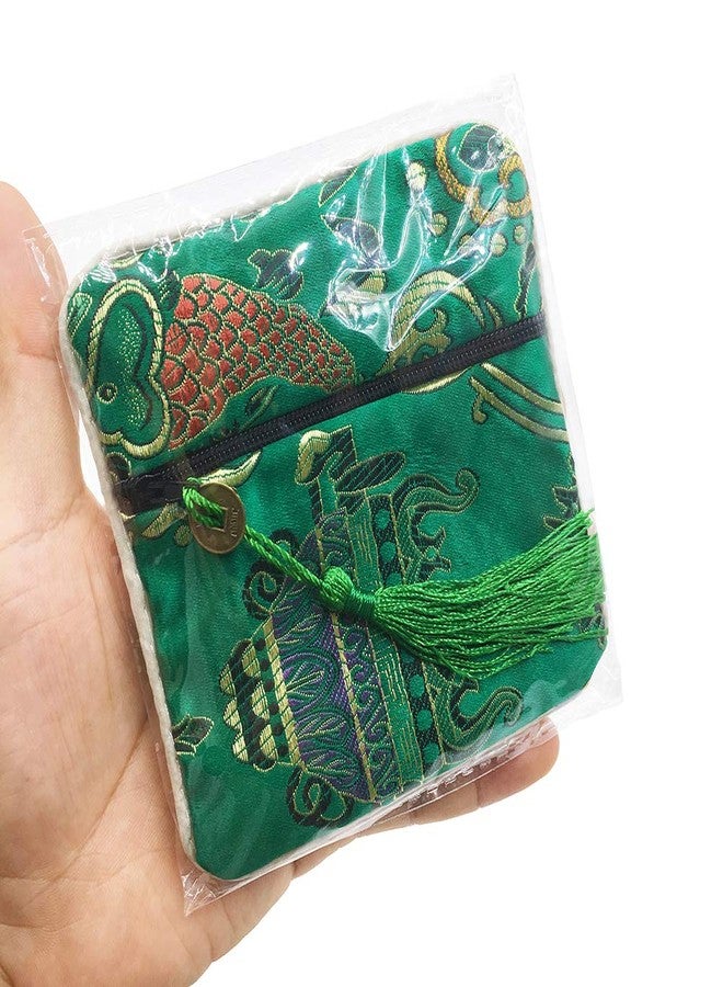 Vafon Aligle 24pc Chinese Silk Brocade Coin Purse Embroider Jewelry Bag Zipper Wallet Pouch - Image 5