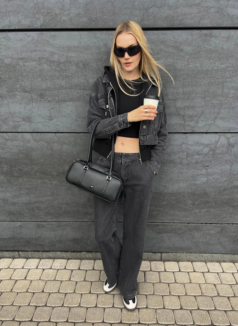 Lichi  Cropped loose denim jacket for Women | Best Price UAE