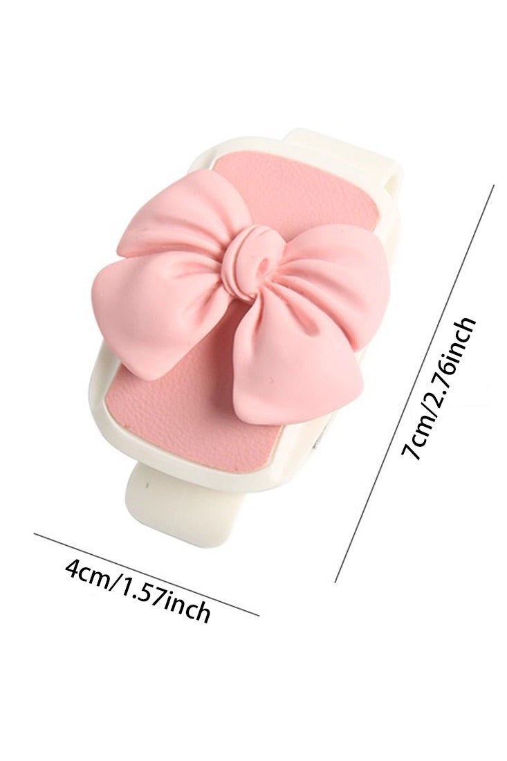 Pink Bow Car Glasses Clip, Multi-Functional Storage Clamp For Sunglasses,Contains Sponge To Protect Glasses，Car Interior Decoration - Image 3