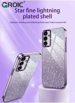 GROIC Compatible with Samsung Galaxy S25 Plus Case Glitter Clear Cases, Galaxy S25+ Phone Cover, TPU Plating Fundas Protection Shockproof Bling 2 in 1 Cover for Girls Women (Purple)  - Image 2