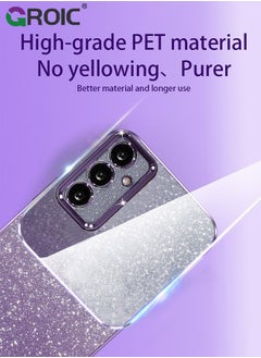 GROIC Compatible with Samsung Galaxy S25 Plus Case Glitter Clear Cases, Galaxy S25+ Phone Cover, TPU Plating Fundas Protection Shockproof Bling 2 in 1 Cover for Girls Women (Purple)  - Image 5