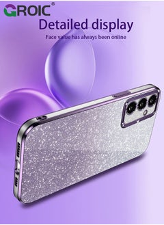 GROIC Compatible with Samsung Galaxy S25 Plus Case Glitter Clear Cases, Galaxy S25+ Phone Cover, TPU Plating Fundas Protection Shockproof Bling 2 in 1 Cover for Girls Women (Purple)  - Image 4