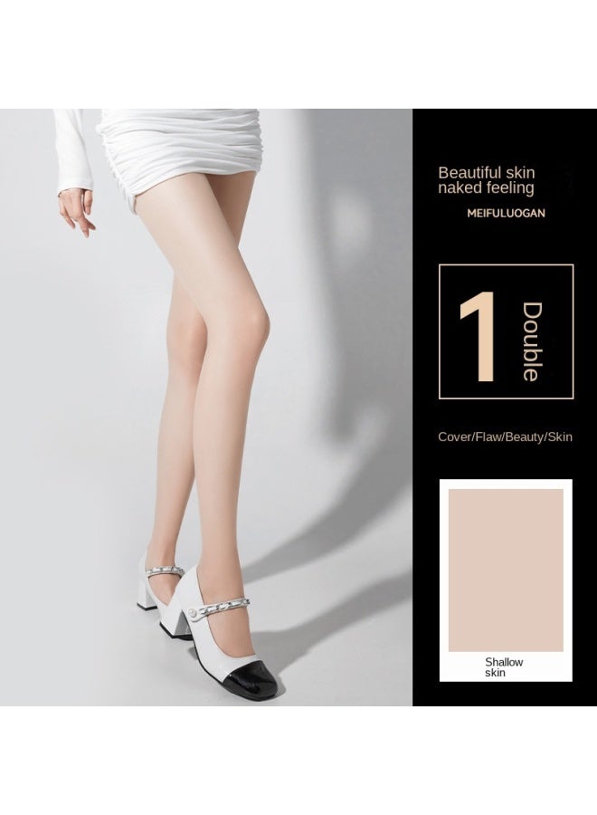 Anti-snag Durable Women's Autumn Thin Pantyhose Black Silk 0d Ultra-transparent Polka Dot Black Stockings