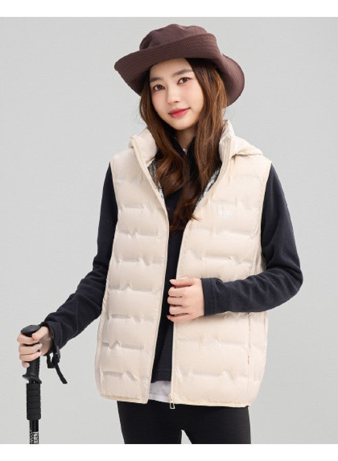 YaYa Autumn Winter Lightweight Comfortable Versatile Simple Hooded Outdoor Down Vest - Image 1