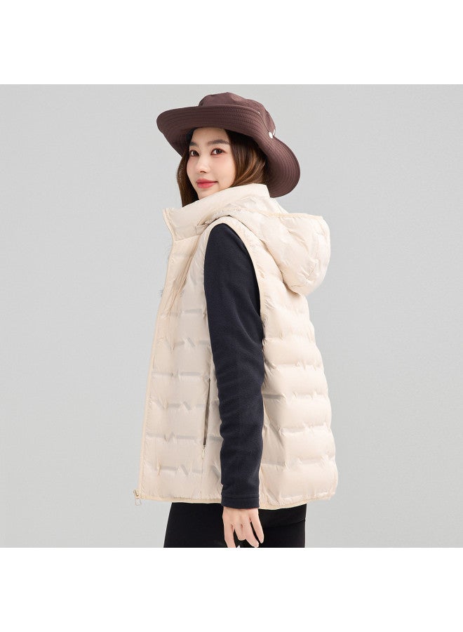 YaYa Autumn Winter Lightweight Comfortable Versatile Simple Hooded Outdoor Down Vest - Image 3