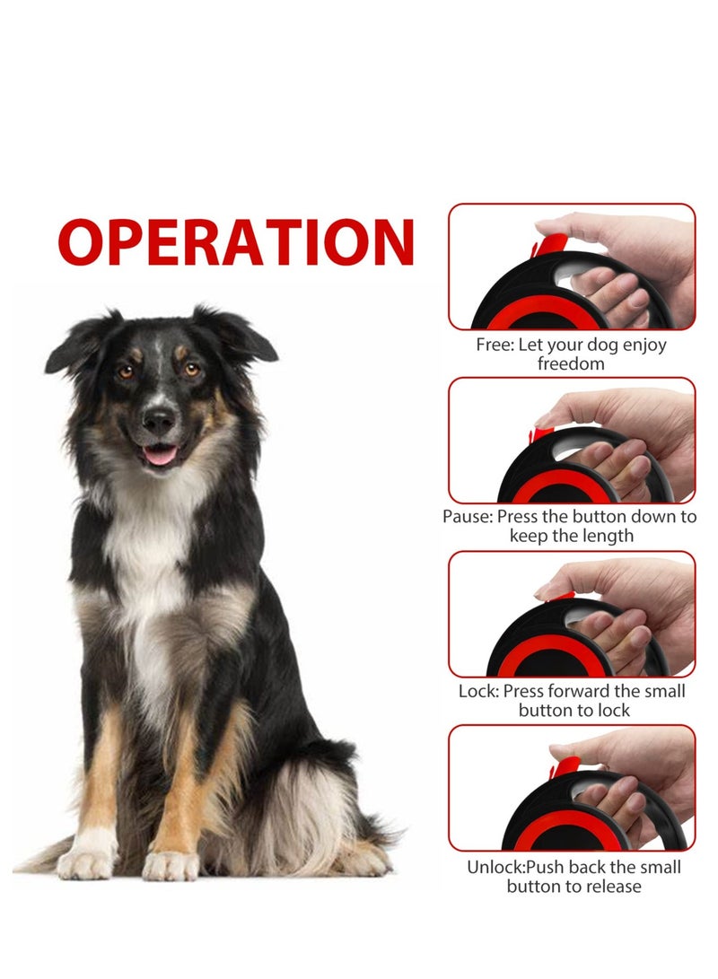 Excefore Retractable Dog Leash,16ft Nylon Tape, Tangle-Free,One-Handed Lock & Release, Anti-Slip Handle - Perfect for Small to Medium Dogs and Cats - Image 4