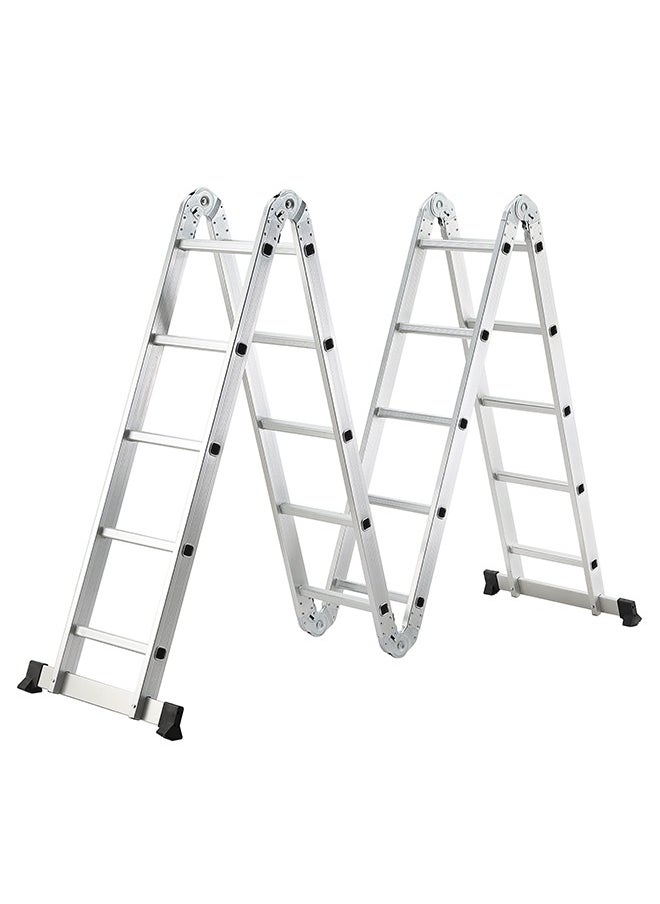 Multi-Purpose Foldable Ladder - 5.7m - Adjustable and Lightweight Step Ladder with A-Frame, Extension and Scaffold Configurations, Non-Slip Feet, and Joint Locks - for Indoor and Outdoor Use