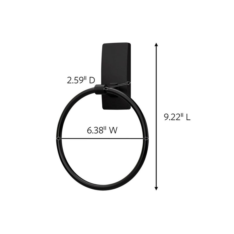 Command Hand Towel Holder Matte Black with Water Resistant Command Strips, Rust Resistant Bathroom Organizer, Holds up to 5 lbs - Image 2