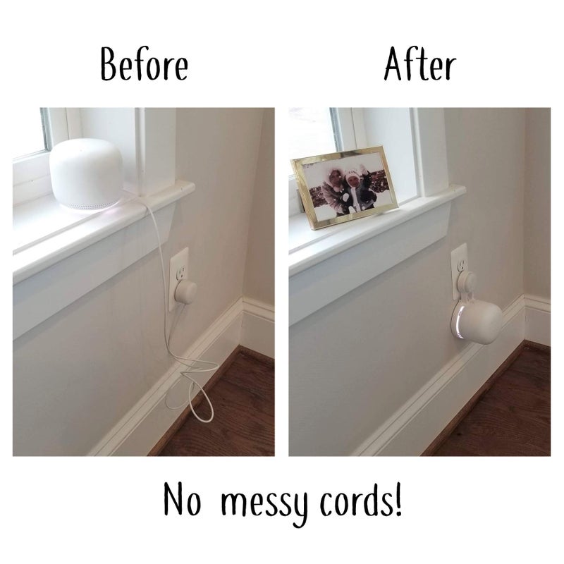 Mount Genie Nest WiFi Point Genie: The Simplest Lowest Profile Outlet Holder Mount for Google Nest WiFi Point | Reinforced Support | Great Sound | Open Access | No Messy Screws! (2-Pack) - Image 3