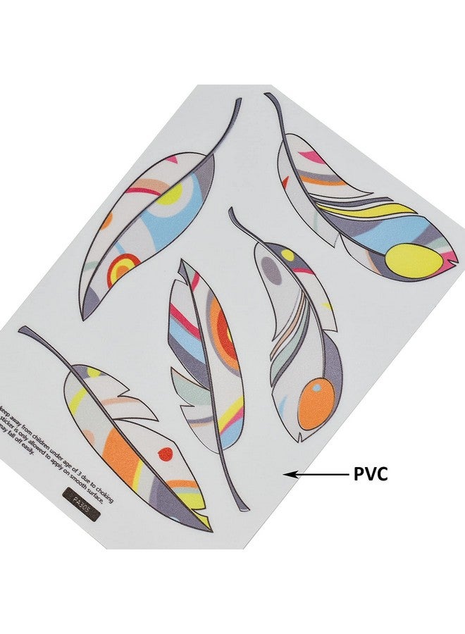 Maydahui 12 Sheets Colorful Feather Wall Decals (40 x 43 Inch) Removable Peel and Stick Art Wall Stickers for Living Room Bedroom Kids Room Nursery Home Decor - Image 4