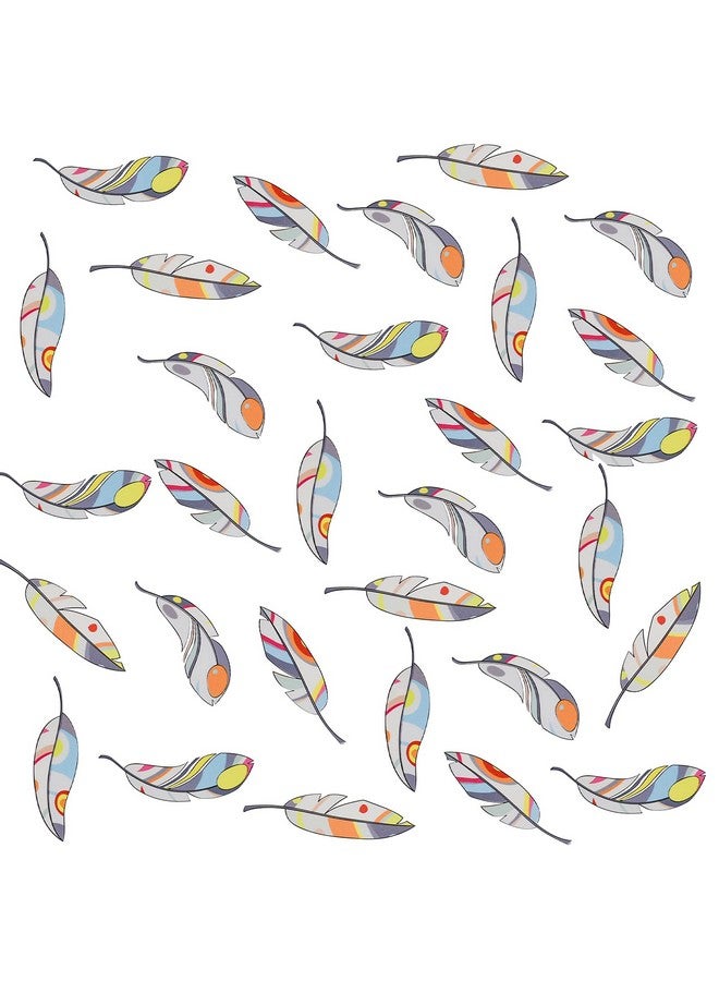 Maydahui 12 Sheets Colorful Feather Wall Decals (40 x 43 Inch) Removable Peel and Stick Art Wall Stickers for Living Room Bedroom Kids Room Nursery Home Decor - Image 1