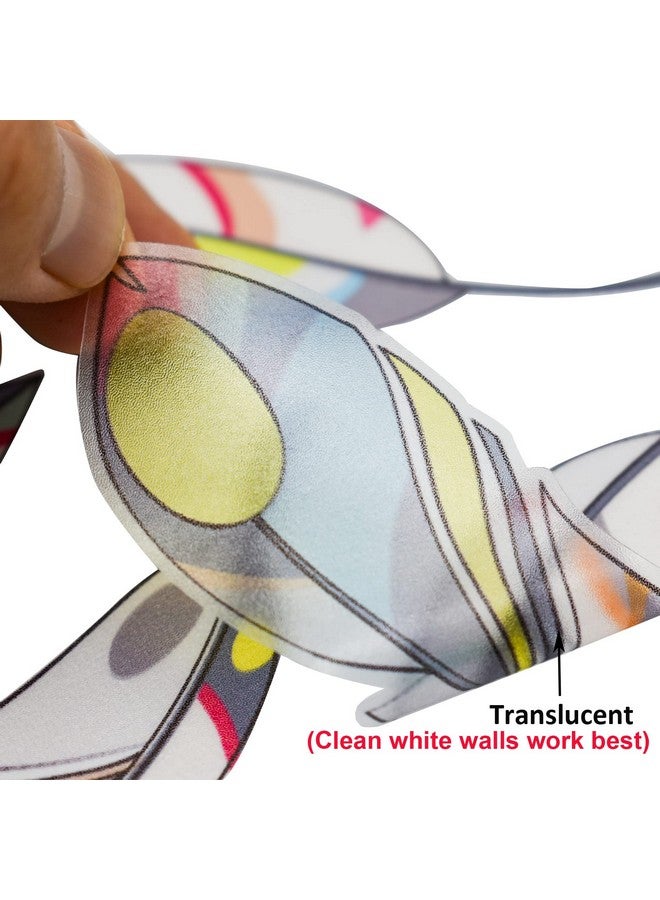 Maydahui 12 Sheets Colorful Feather Wall Decals (40 x 43 Inch) Removable Peel and Stick Art Wall Stickers for Living Room Bedroom Kids Room Nursery Home Decor - Image 5