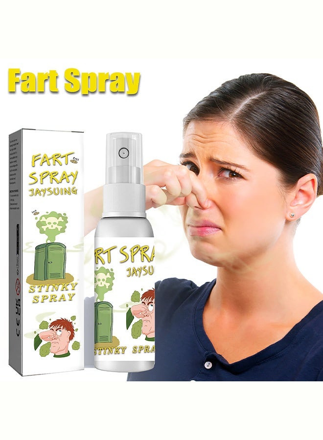 Jaysuing Tricky Stinky Fart Spray Rich Quality Durable Sturdy Long Lasting Smell Funny Fart Stinky Spray Joke Toy Have Fun Gift For Boys And Girls 30ML White - Image 1