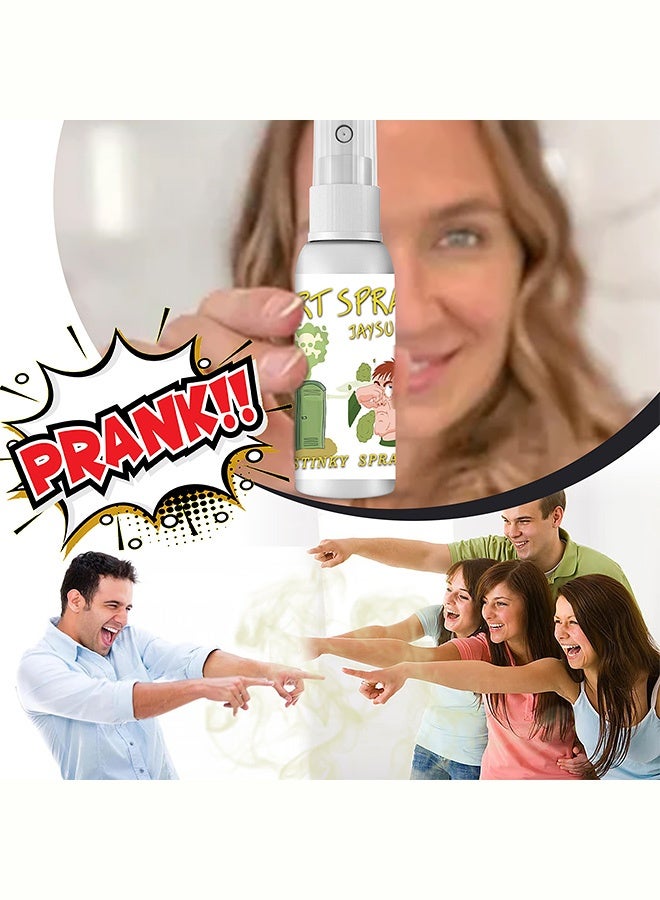 Jaysuing Tricky Stinky Fart Spray Rich Quality Durable Sturdy Long Lasting Smell Funny Fart Stinky Spray Joke Toy Have Fun Gift For Boys And Girls 30ML White - Image 2