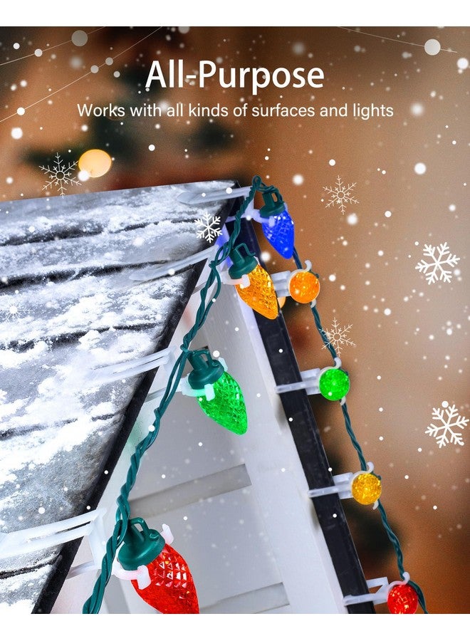 Brightown Universal Christmas Light Clips - All-in-One Gutter and Shingle Clips for C7, C9, and Mini Lights, 400 Pack - Image 4
