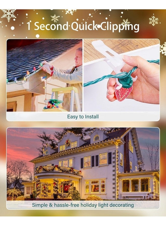 Brightown Universal Christmas Light Clips - All-in-One Gutter and Shingle Clips for C7, C9, and Mini Lights, 400 Pack - Image 2