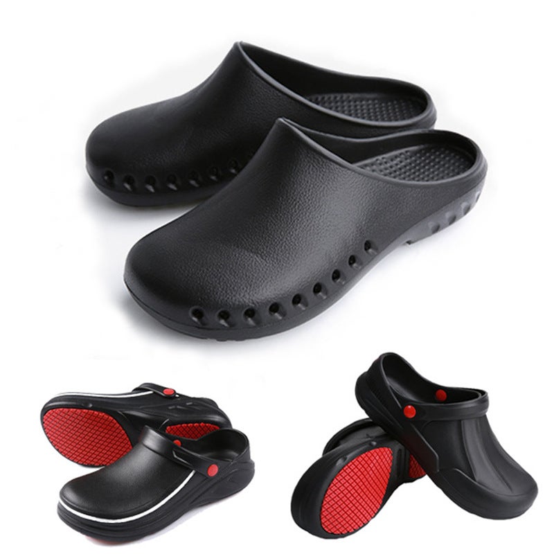 Chef Shoes Labor Protection Shoes Safety Shoes Chef Shoes Work Shoes Oil Resistant Non-Slip Waterproof Work Shoelace Insoles - Image 2