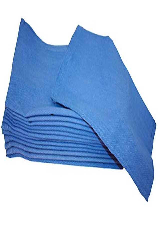Atlas 48 Pack Blue Huck Absorbent Towels 100% Cotton - Image 1