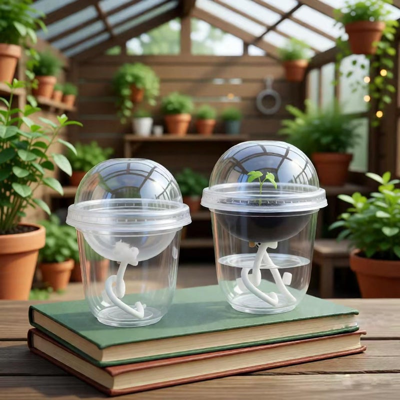 ORIMERC 30 Set Nursery Pots with Humidity Dome, Clear Nursery Pots with Drainage, Self Watering Small Plant Pots, Seedling Pots for Plants, Seed Starter Pots for Planting Vegetables Fruit Flower - Image 5